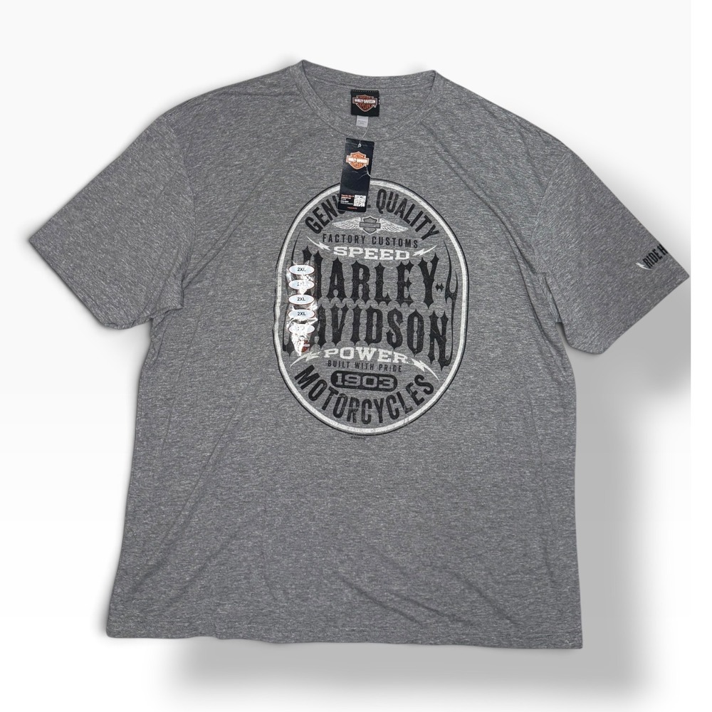 Harley Davidson Men's 2XL Graphic T-Shirt Grey Iron Steed California NEW